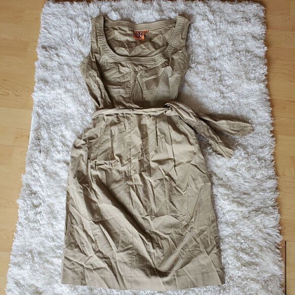 TORY BURCH Women's Mini Dress Beige Size 2 - Picture 2 of 6
